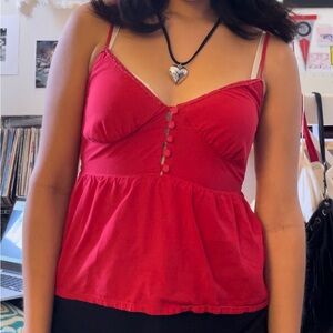 Guess vintage style size small red button down y2k late 90s inspired cami top